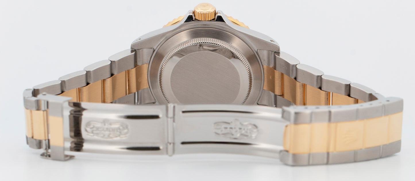 PAPERS Rolex Submariner 40mm BLUE Two-Tone 18K Gold Steel GOLD BUCKLE 16613 BOX
