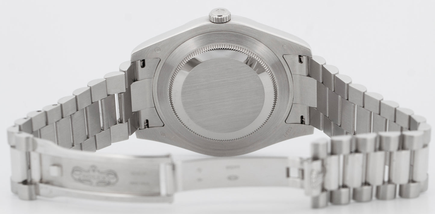 Rolex Day-Date Presidential GLACIER BLUE 41mm Arabic Platinum 218206 Watch BOX