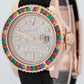 Rolex Yacht-Master 18k Rose Gold RAINBOW SAPPHIRE DIAMOND Black 40mm 116655