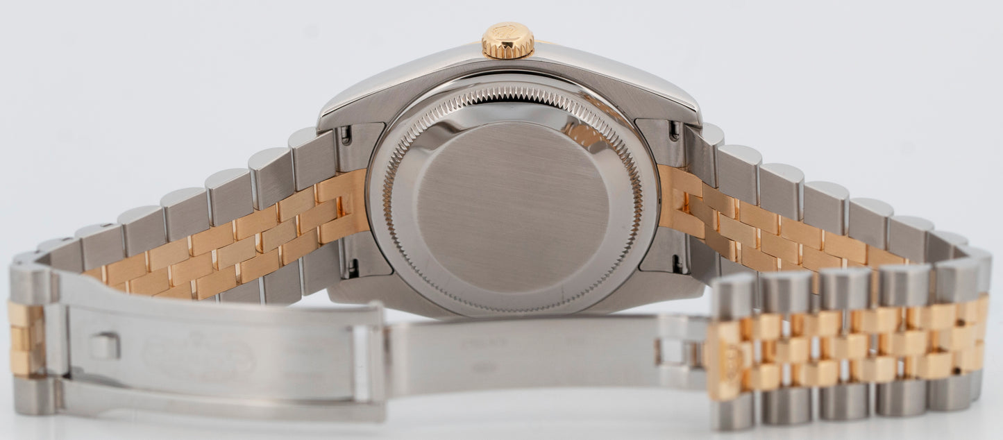 Rolex DateJust 36mm JUBILEE MOP DIAMOND 18K Yellow Gold Steel 116233 Watch