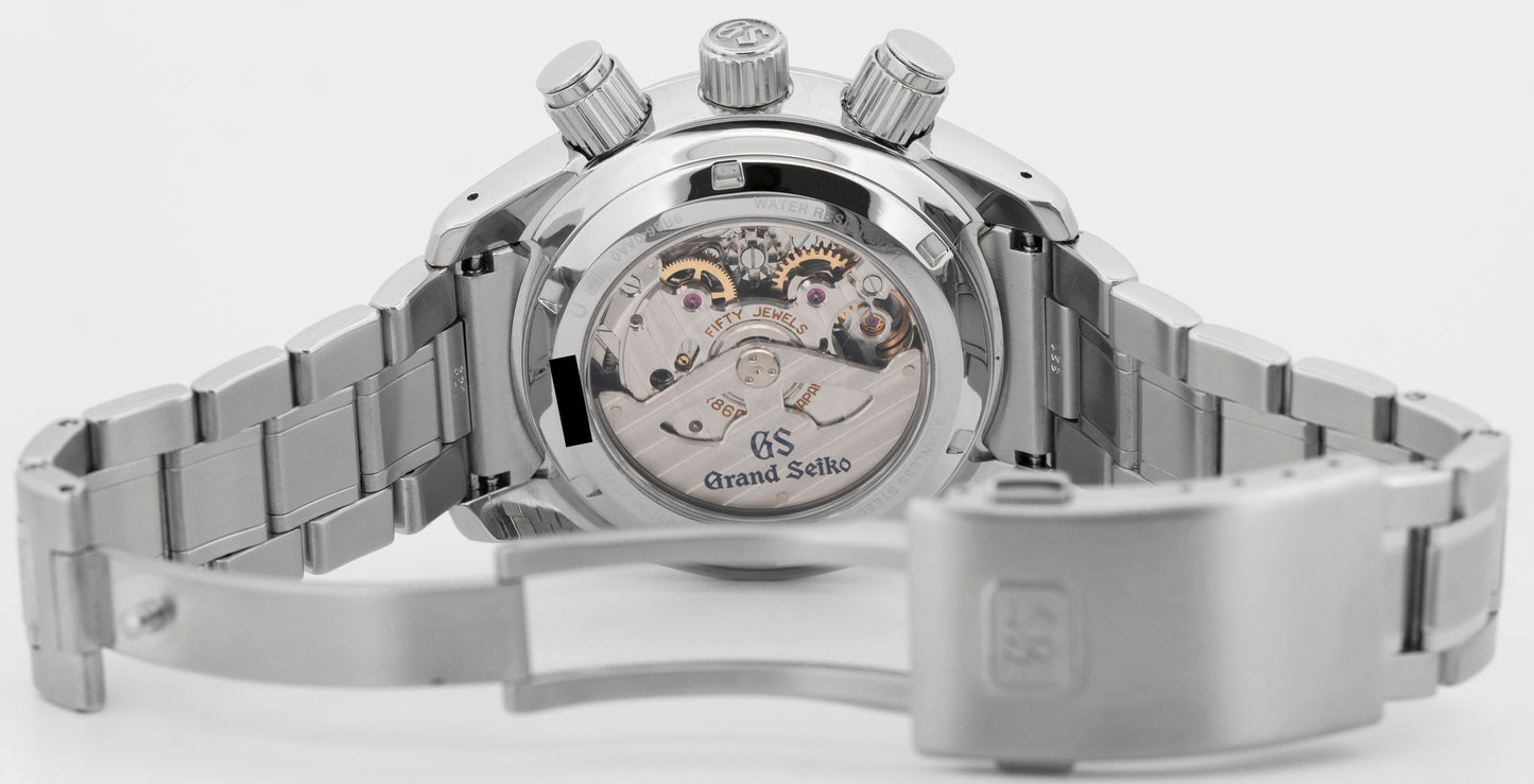 Grand Seiko Sport Spring Drive GMT 43mm Chronograph Steel Date Watch SBGC201 BOX