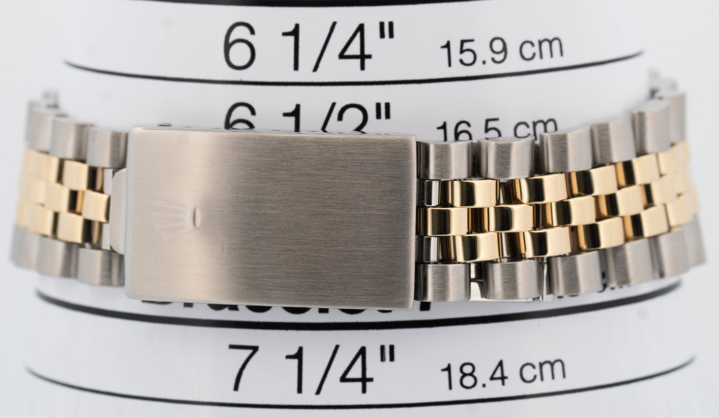 Rolex DateJust 36mm Champagne LINEN Two-Tone 14K Yellow Gold Steel Watch 16013