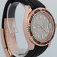 Rolex Yacht-Master 18k Rose Gold RAINBOW SAPPHIRE DIAMOND Black 40mm 116655