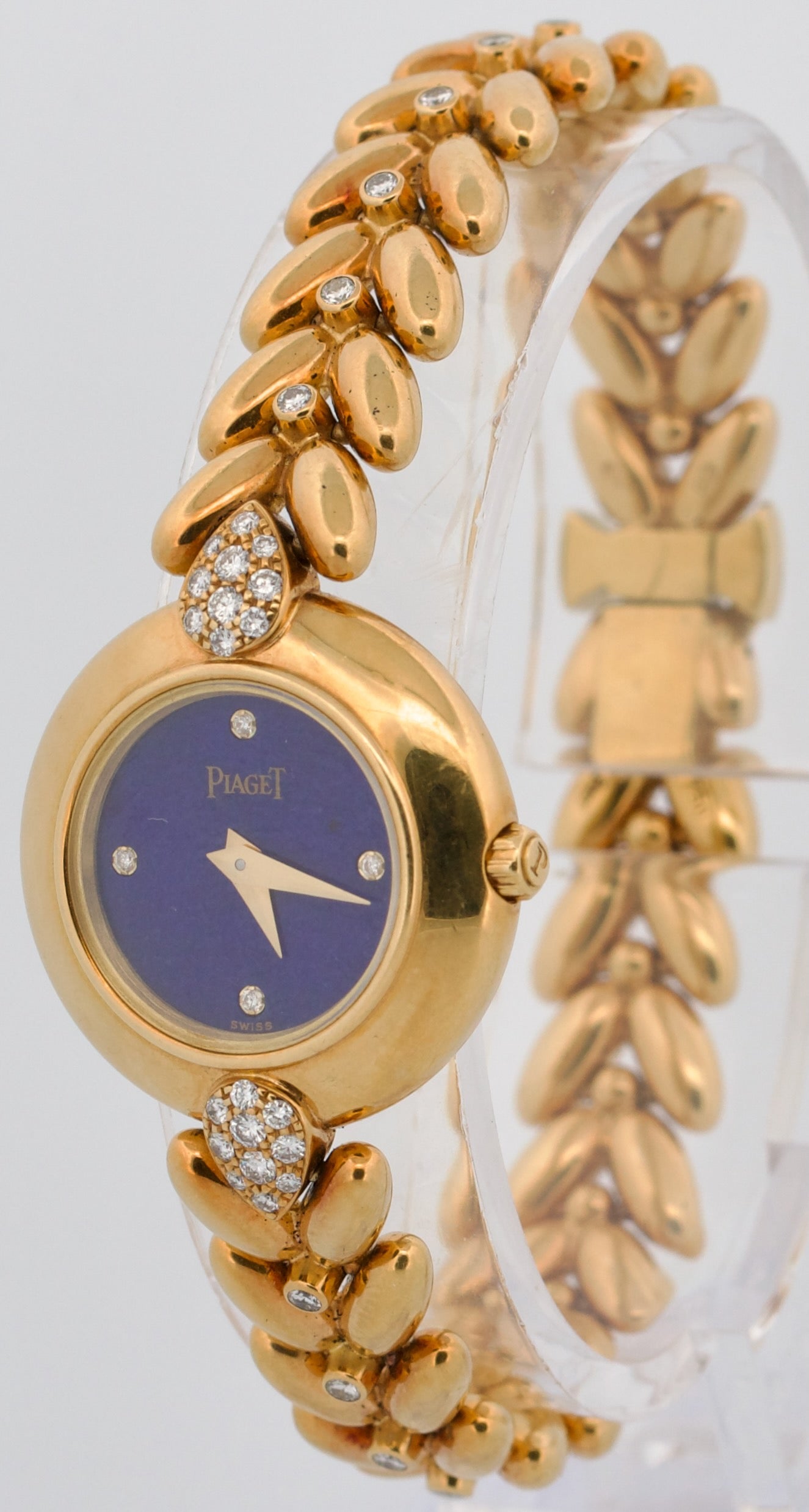 2009 PAPERS Ladies Piaget 18K Gold BLUE LAPIS DIAMOND Quartz 23mm 5213 E 114 BOX