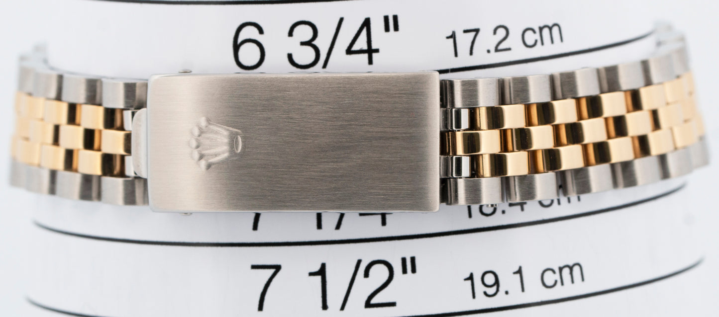 Rolex DateJust 31mm Midsize Two-Tone BLUE 18K Yellow Gold Fluted Watch 68273