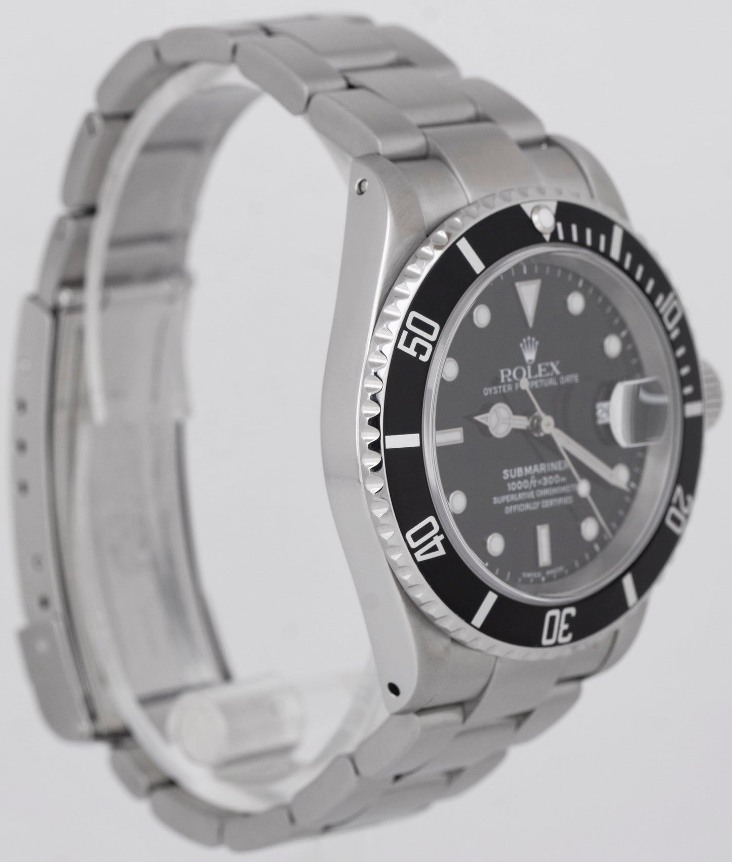 Rolex Submariner Date Black Stainless Steel Automatic Oyster 40mm 16610 Watch