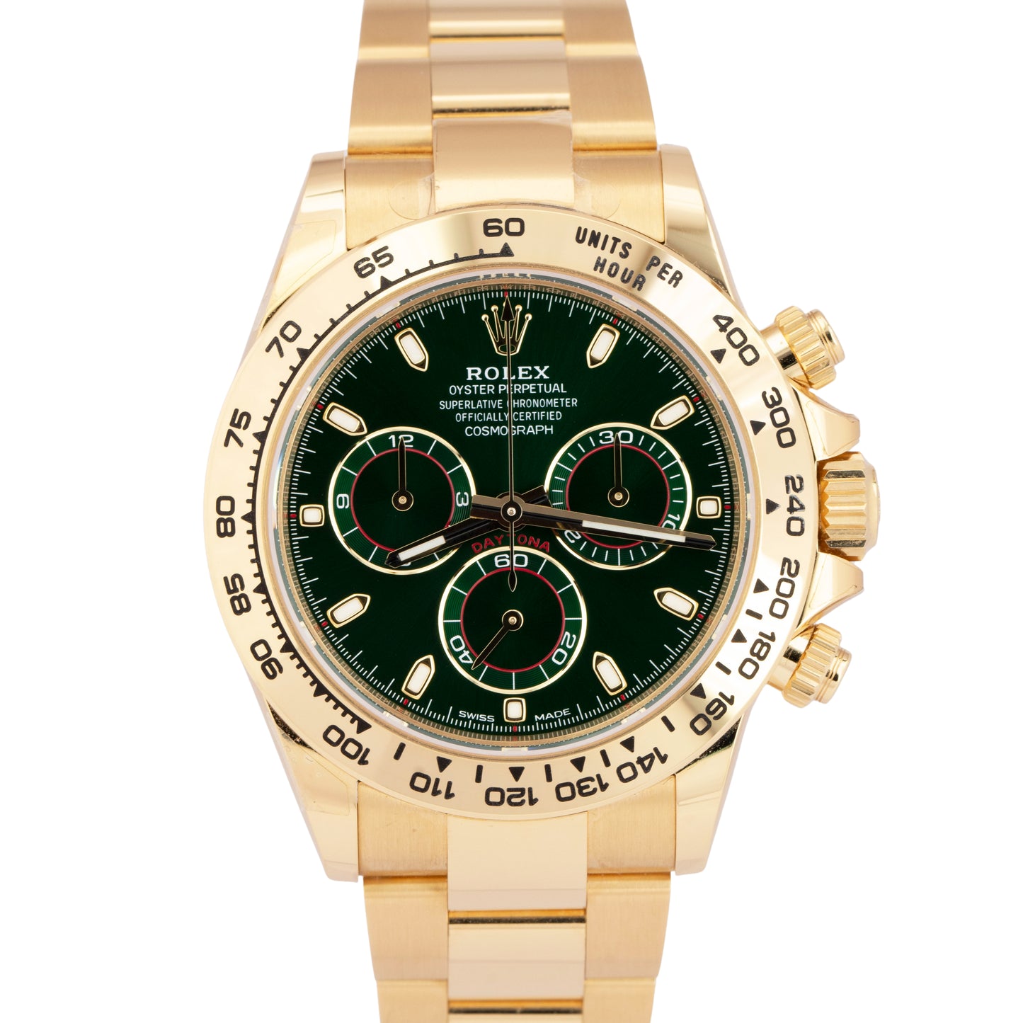 2023 NEW PAPERS Rolex Daytona Cosmograph GREEN 40mm 18K Yellow Watch 116508 BOX