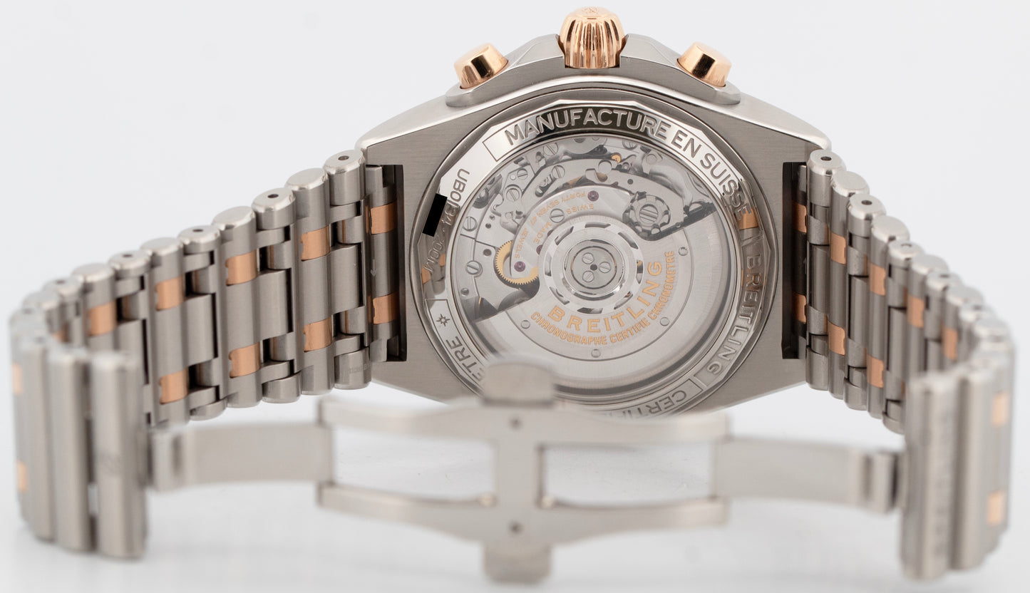 PAPERS Breitling Chronomat B01 42mm GRAY Two-Tone Gold Steel Watch UB0134 BOX