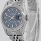 PAPERS Ladies Rolex Date 26mm Blue Stainless Steel Jubilee Watch 69160 BOX