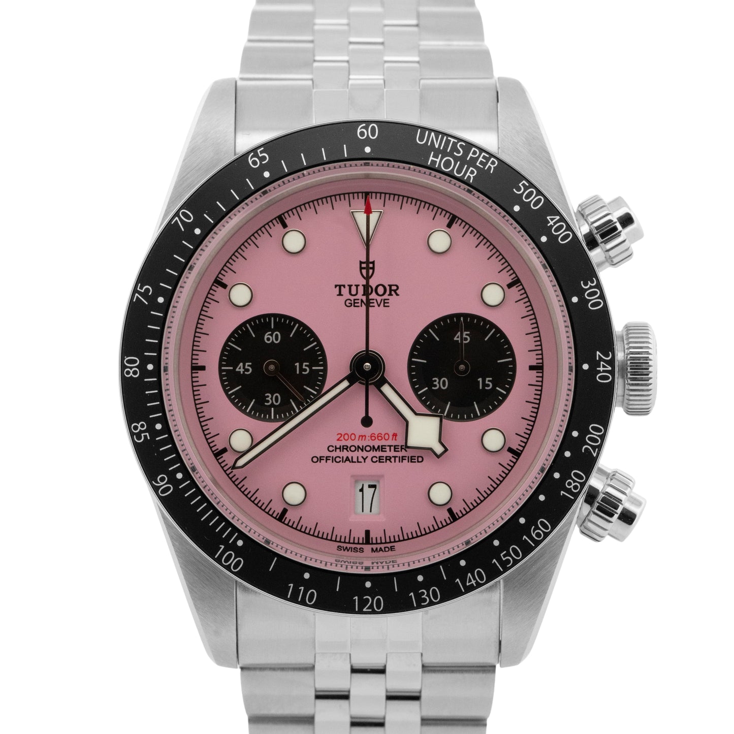 2026 PAPERS Tudor Black Bay Chrono PINK Stainless Steel 41mm 79360N Watch BOX