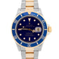 PAPERS Rolex Submariner Date 40mm BLUE PURPLE Two-Tone Steel 18K GOLD 16613 BOX