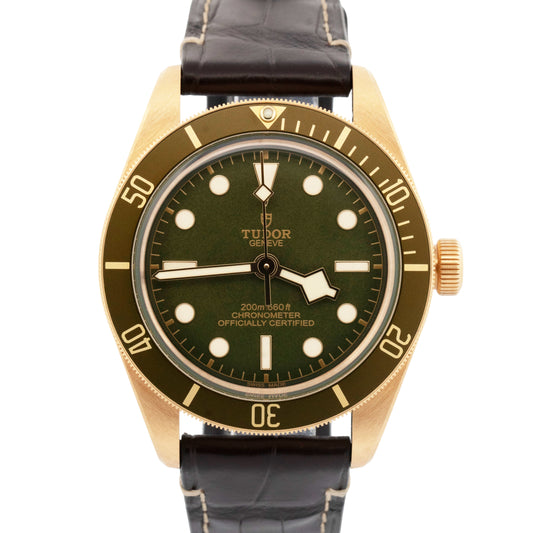 2023 PAPERS Tudor Black Bay 58 18K Yellow Gold Green Watch 39mm 79018 V BOX