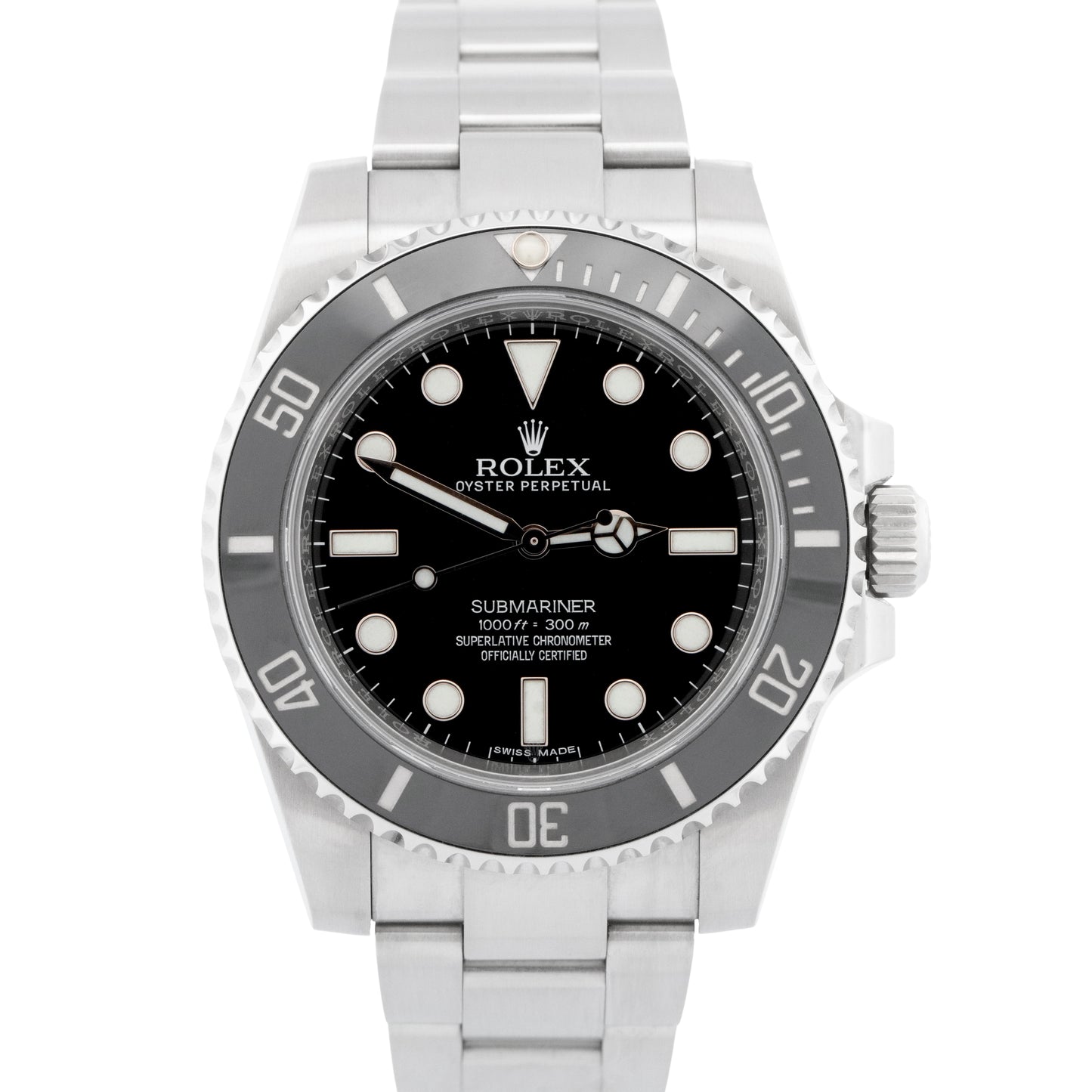 PAPERS Rolex Submariner No-Date BLACK Ceramic 40mm Stainless Steel 114060 LN BOX