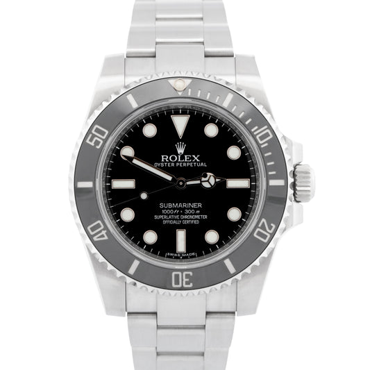 PAPERS Rolex Submariner No-Date BLACK Ceramic 40mm Stainless Steel 114060 LN BOX