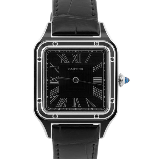 New 2026 Cartier Santos-Dumont Large Black Lacquer WSSA0046 4298 Box Papers