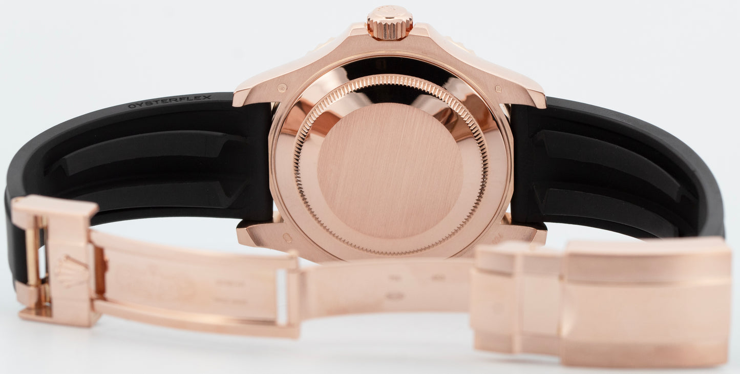 Rolex Yacht-Master 18k Rose Gold RAINBOW SAPPHIRE DIAMOND Black 40mm 116655