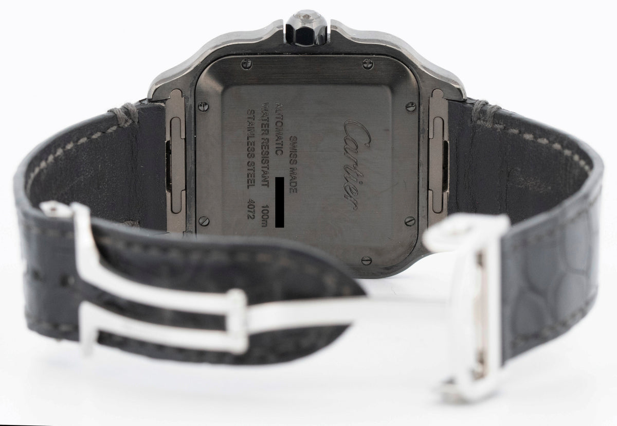 Cartier Santos 4072 / WSSA0039 Black ALDC Steel 39.8mm Watch Box Papers