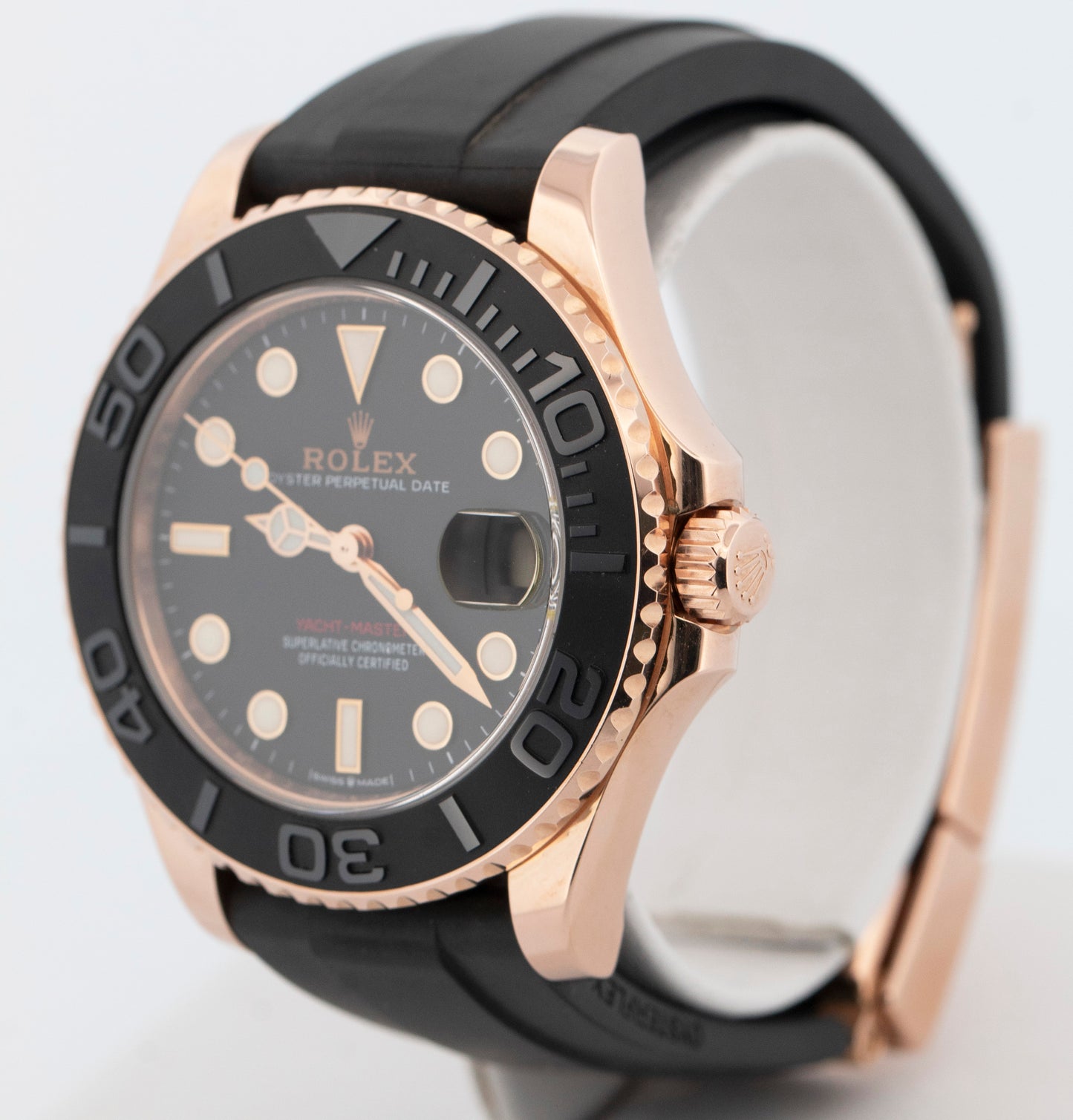 2020 PAPERS Rolex Yacht-Master  BLACK 18K Rose Gold 37mm 268655 Watch BOX