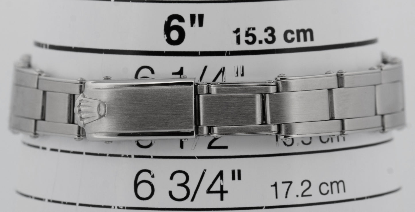 Ladies Rolex Oyster Perpetual 24mm White Stainless Steel Automatic Watch 6618