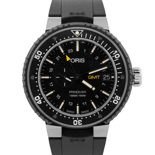 Oris ProDiver GMT 01 748 7748 7154 Black Titanium 49mm Watch Box Papers