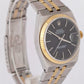 MINT Rolex Oysterquartz DateJust 36mm Black Two-Tone 18K Yellow Gold Watch 17013