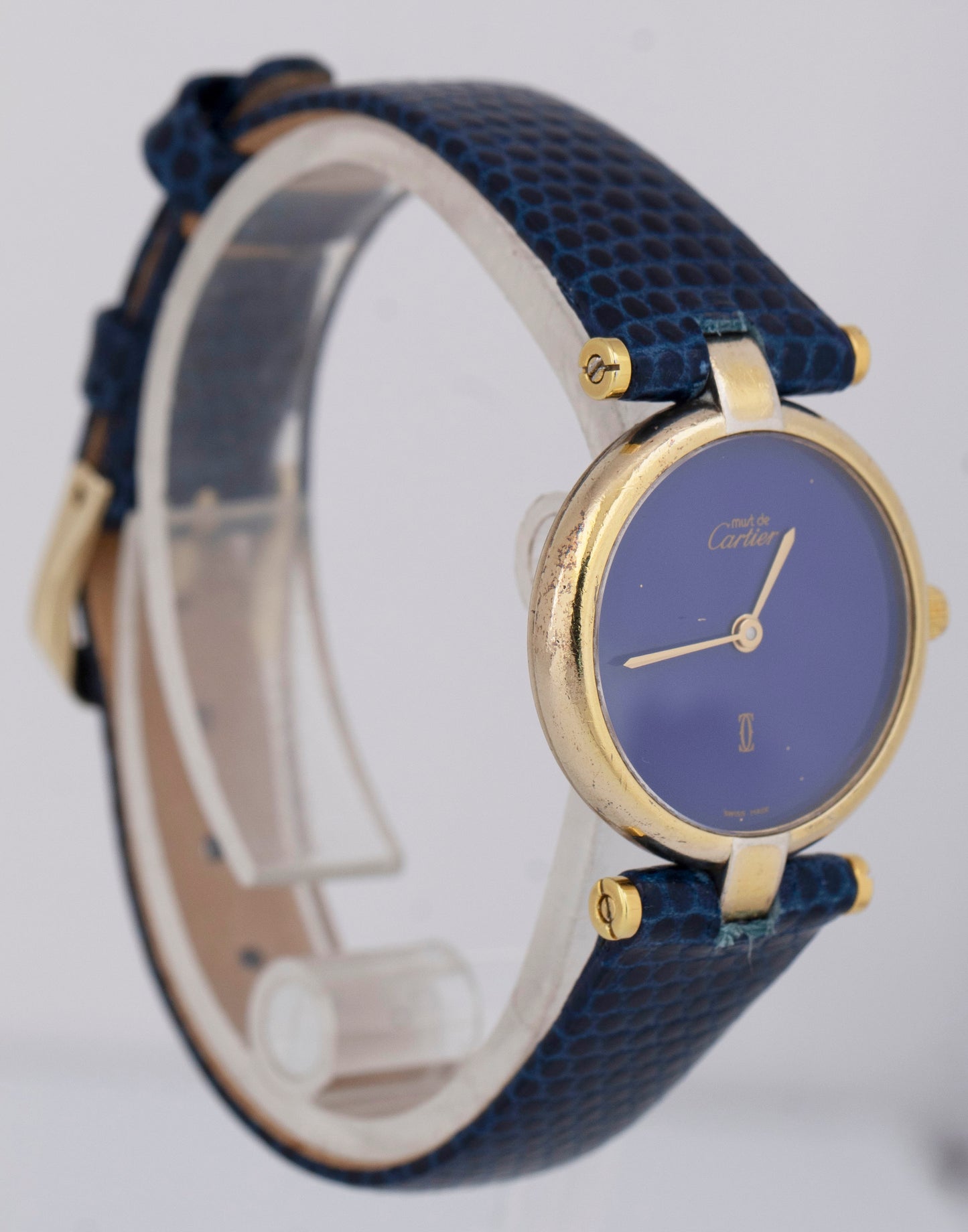 Cartier Vendome Yellow Gold Blue Lapis Vermeil Quartz 24mm 47436757 Watch