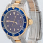 PAPERS Rolex Submariner Date 40mm BLUE PURPLE Two-Tone Steel 18K GOLD 16613 BOX