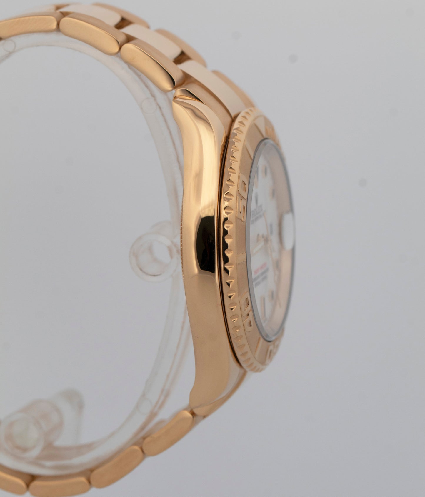 Rolex Yacht-Master 40mm WHITE 18K Yellow Gold NO-HOLES Oyster Watch 16628