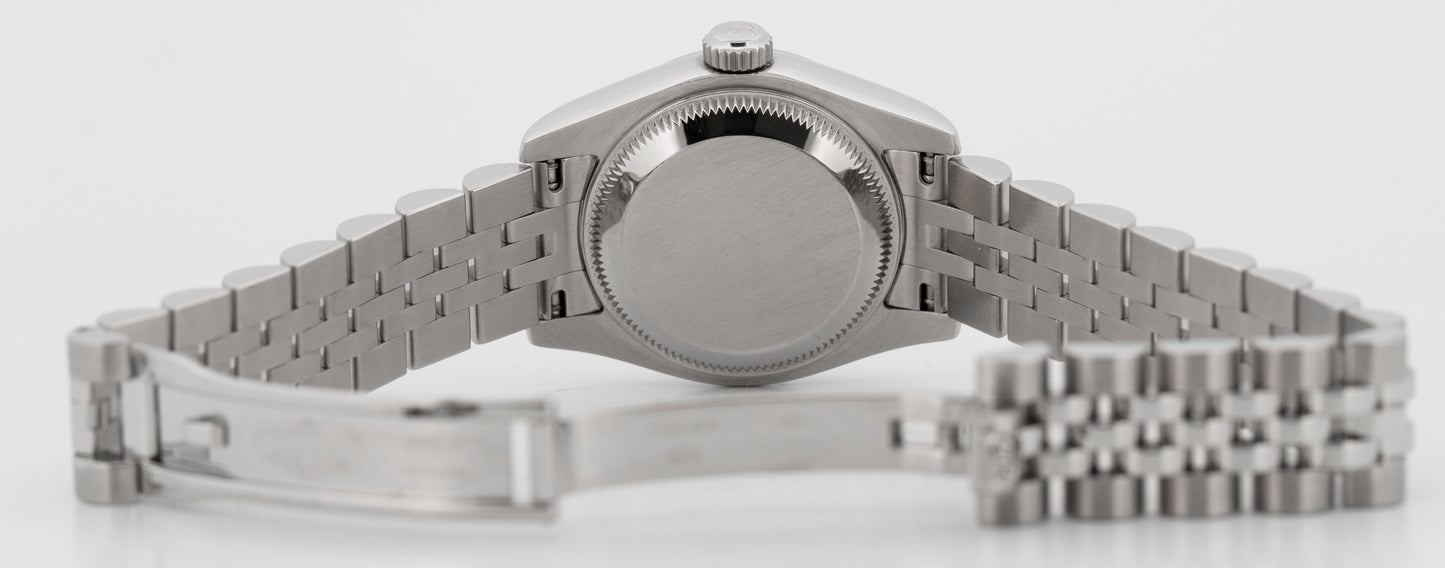 2010 Rolex DateJust 179174 Diamond Silver Steel Jubilee 26mm Watch Box Papers