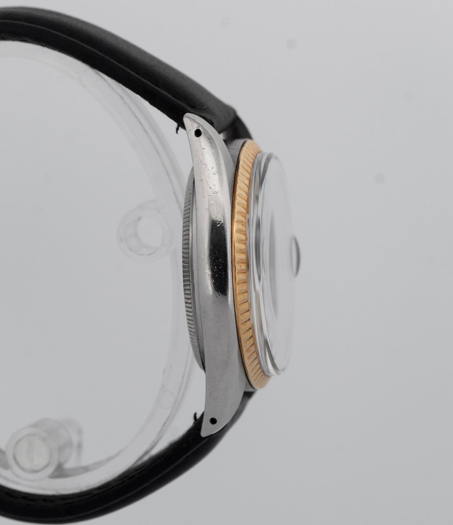 Rolex DateJust 36mm Two-Tone Steel Yellow Gold Silver Leather 16013 Watch