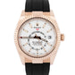 PAPERS Rolex Sky-Dweller WHITE 18K Rose Gold Fluted Oysterflex 326235 42mm BOX