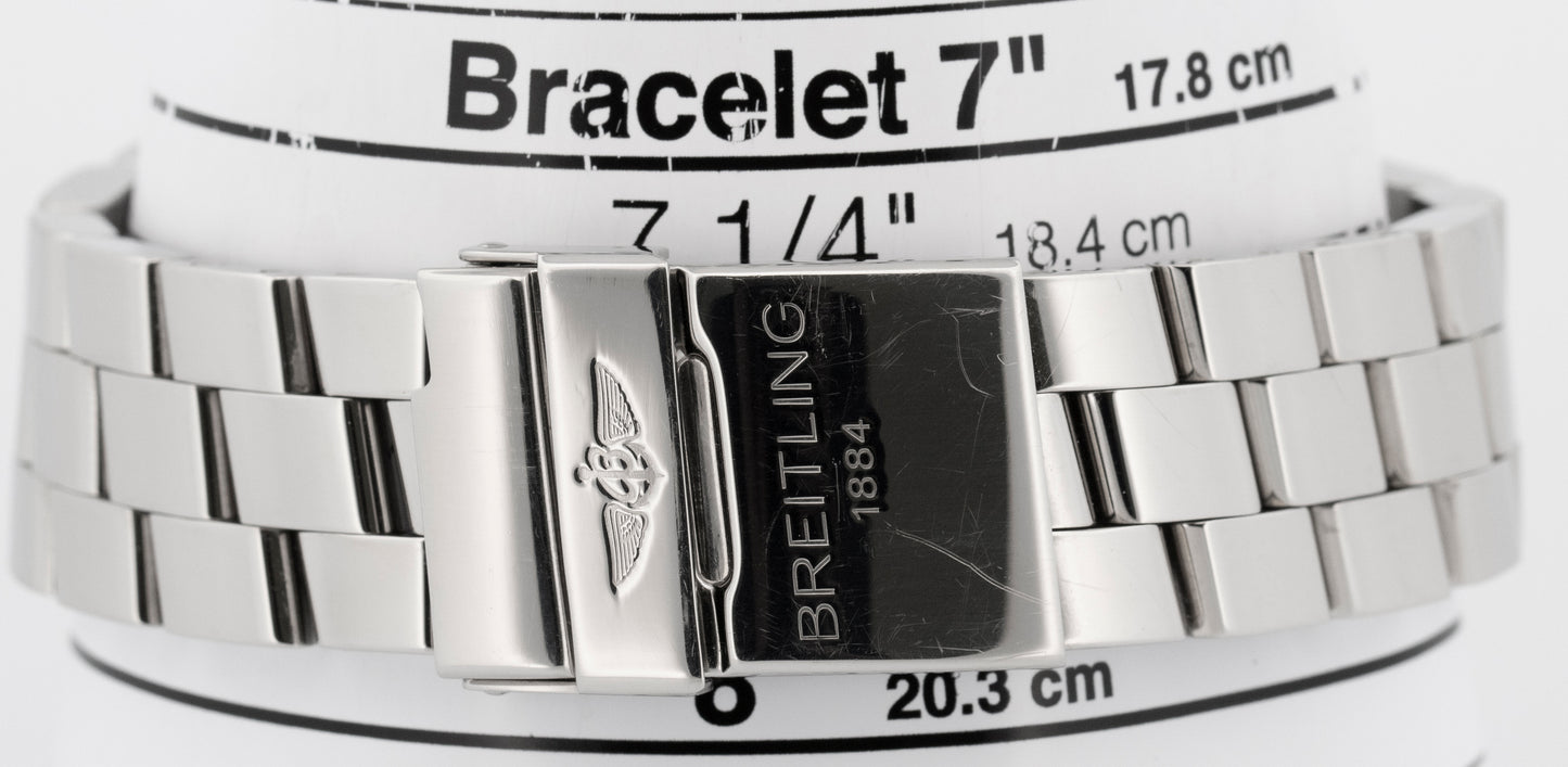 Breitling Super Avenger A13370 White Diamond Stainless Steel 48.4mm Watch