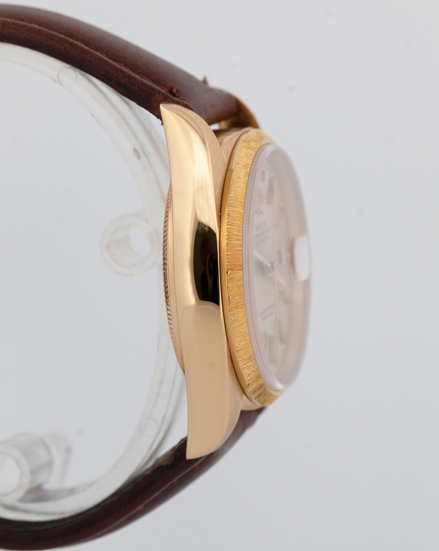 Rolex Day-Date President Silver 36mm Bark 18K Yellow Gold Watch 18038 BOX