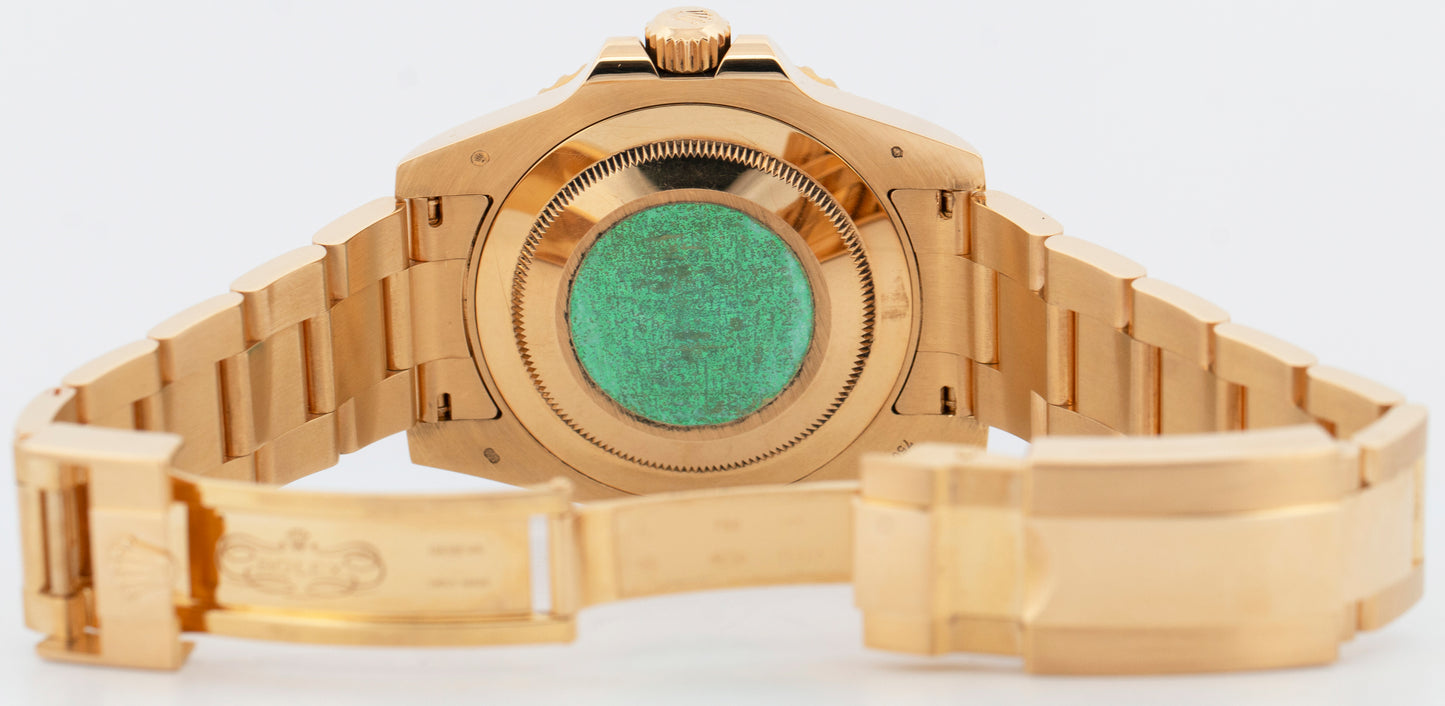 PAPERS Rolex GMT-Master II GREEN 18K Yellow Gold Oyster 40mm 116718 Watch BOX