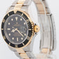 2006 PAPERS Rolex Submariner Date BLACK Two-Tone Gold 40mm 16613 LN Watch BOX
