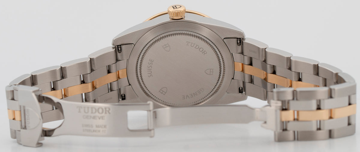 Tudor Glamour Date 55003 Black Diamond Two-Tone Yellow Gold Steel 36mm Watch