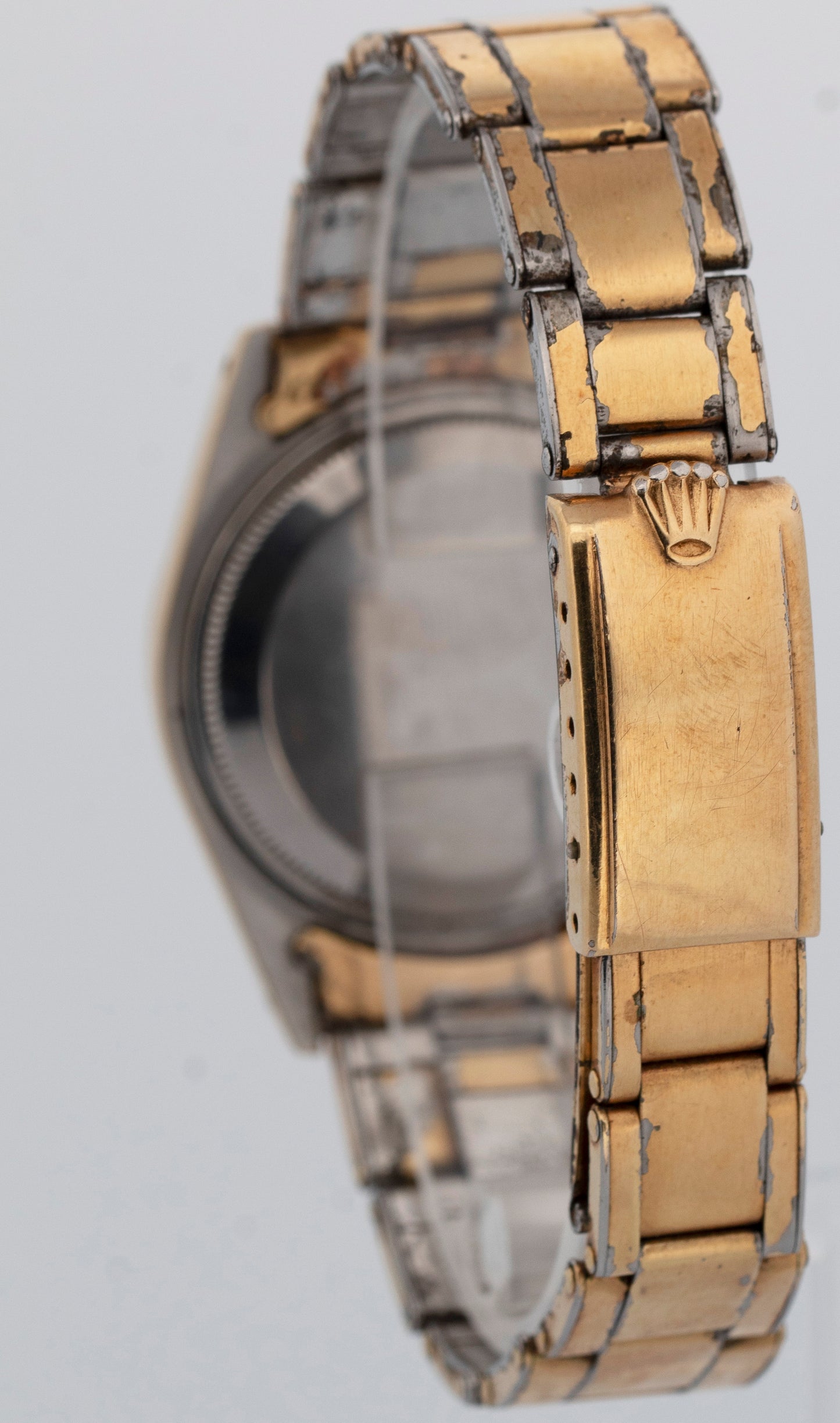 Rolex Oyster Perpetual 34mm Gold Shell Cap White Automatic Watch 6634