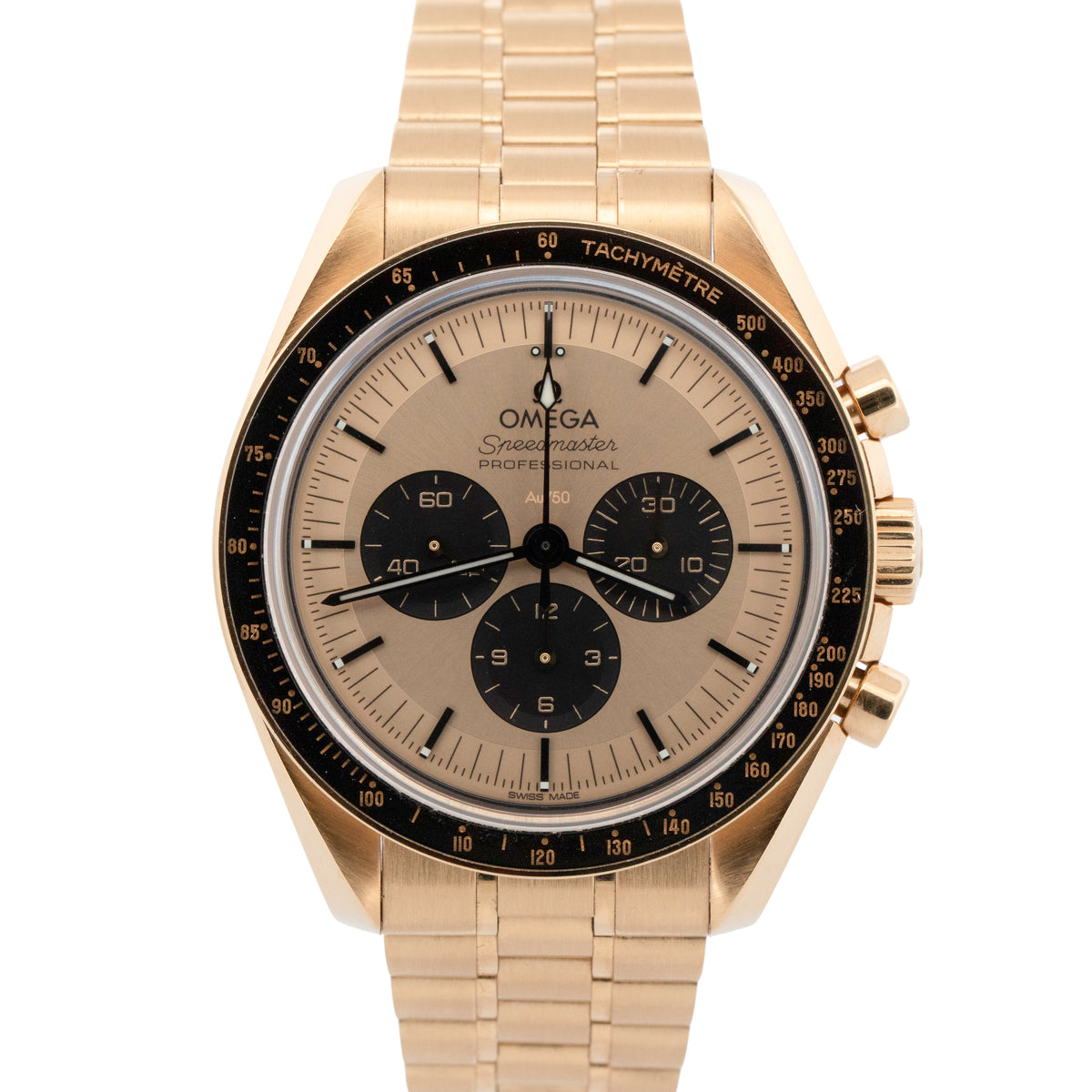 Omega Speedmaster 310.60.42.50.99.002 Champagne Moonshine Gold 42mm Box Papers
