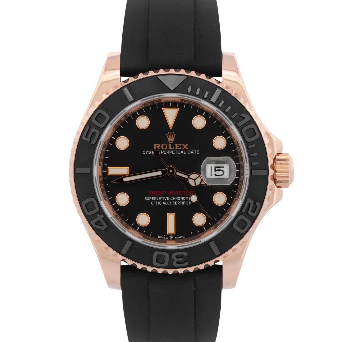 2020 PAPERS Rolex Yacht-Master BLACK 18K Rose Gold 40mm 126655 Watch BOX
