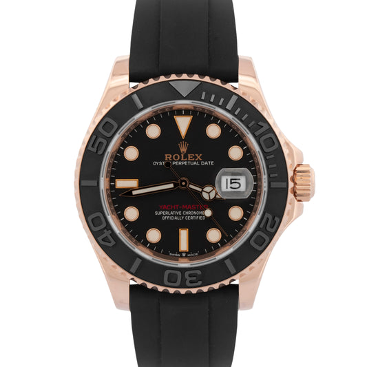 2020 PAPERS Rolex Yacht-Master BLACK 18K Rose Gold 40mm 126655 Watch BOX