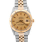 Rolex DateJust Turn-O-Graph 1625 Champagne Two-Tone Yellow Gold 36mm Watch