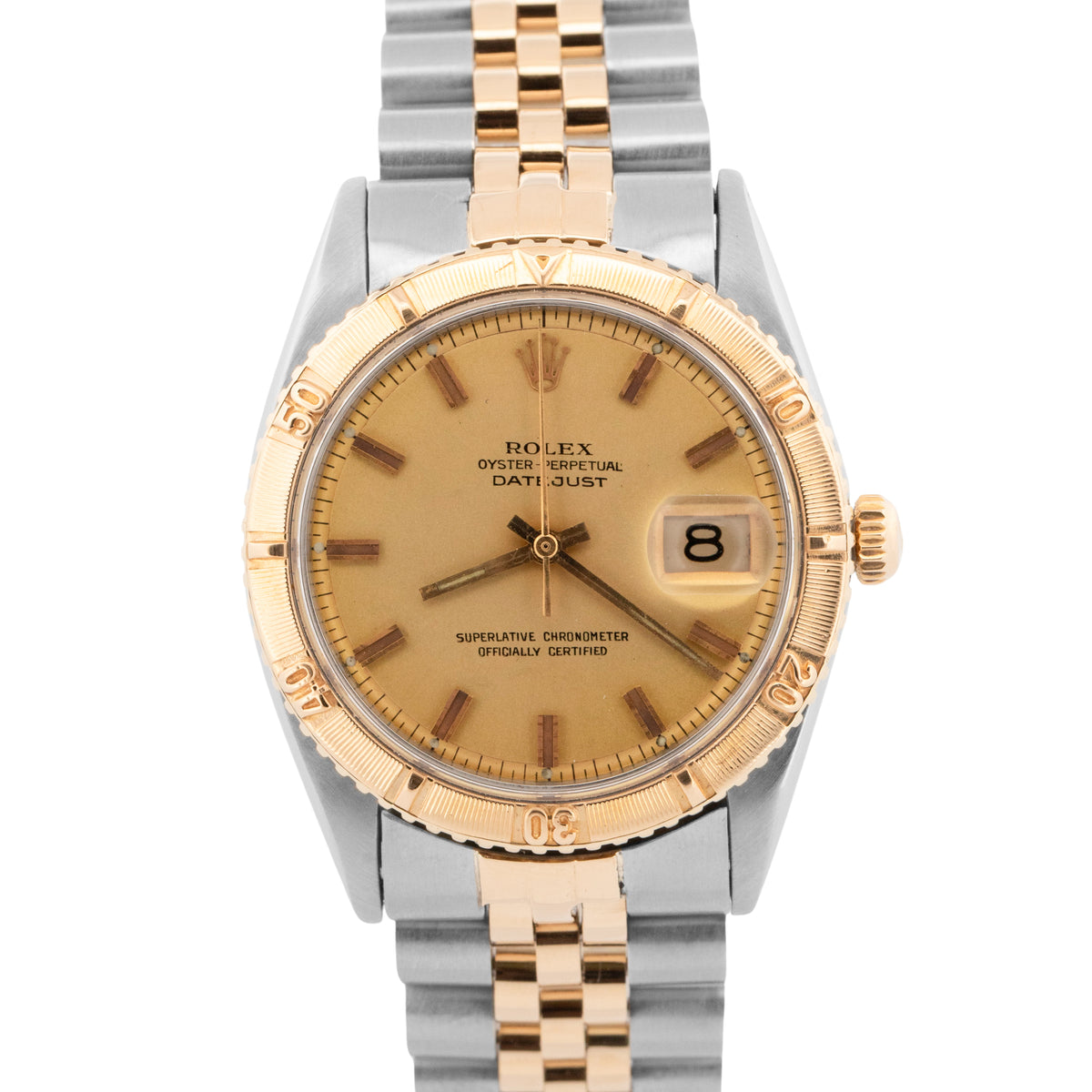 Rolex DateJust Turn-O-Graph 1625 Champagne Two-Tone Yellow Gold 36mm Watch