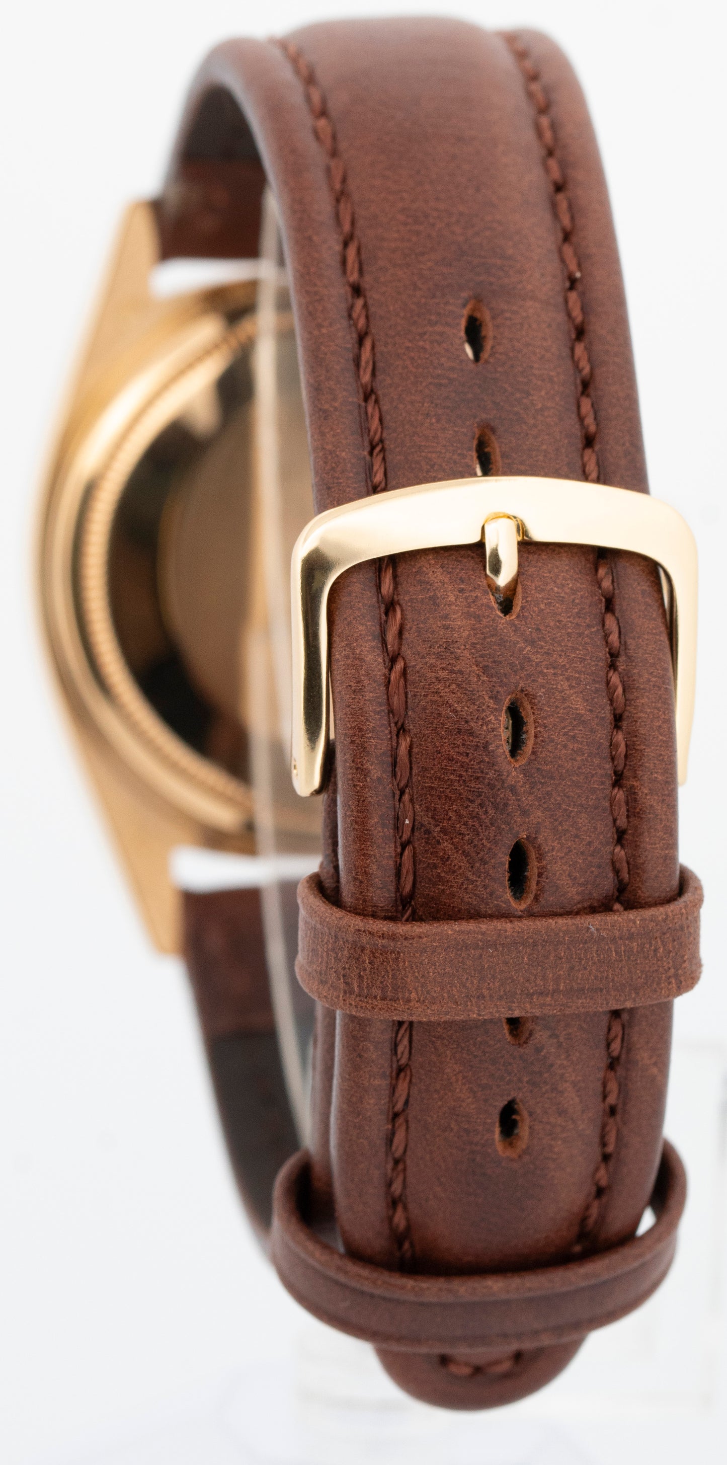 Rolex Day-Date President Silver 36mm Bark 18K Yellow Gold Watch 18038 BOX