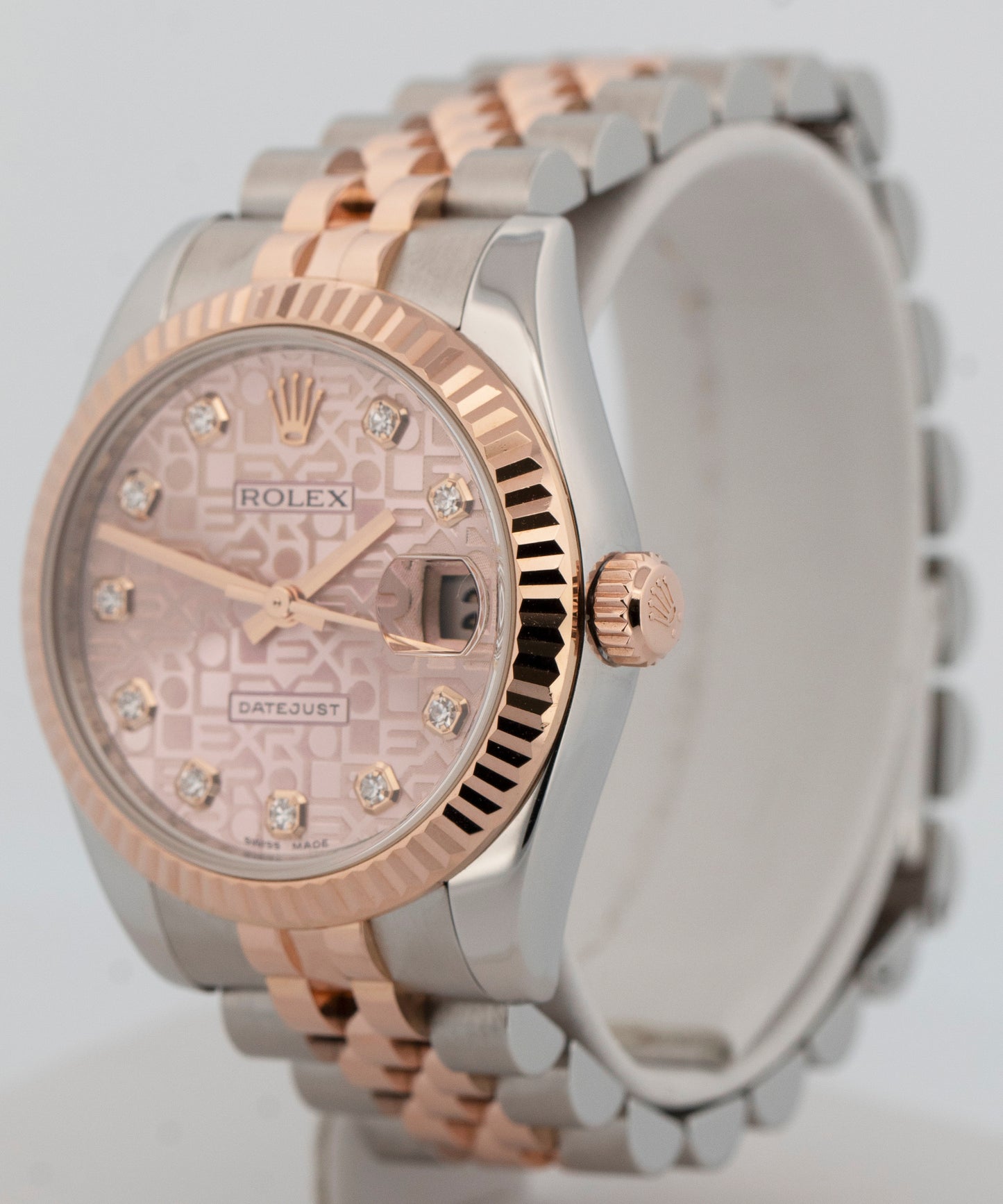 Rolex DateJust PINK Jubilee DIAMOND Computer Two-Tone Rose Gold 31mm 178271