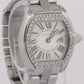 MINT Ladies Cartier Roadster SILVER Roman 2675 31mm Quartz Stainless Steel Watch
