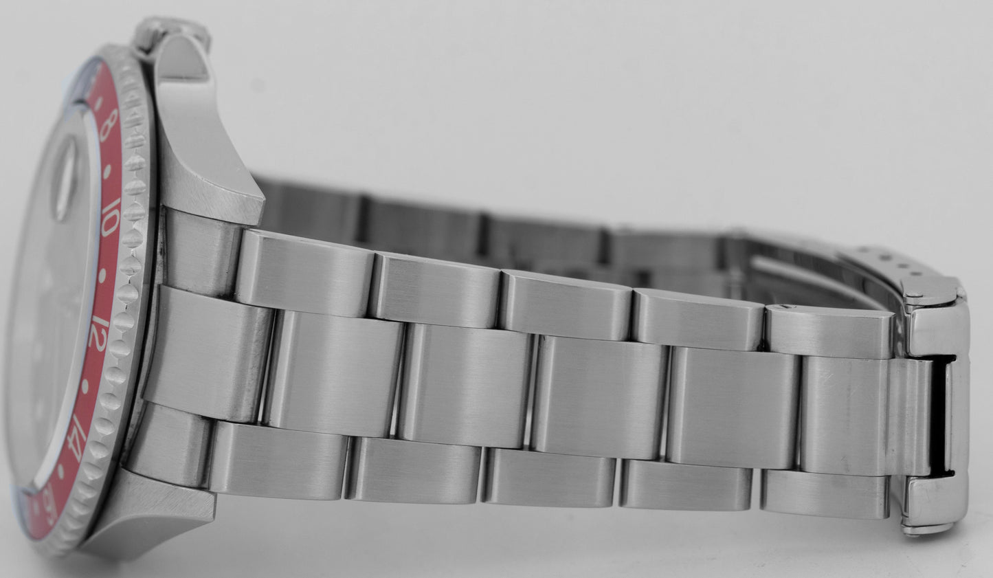 PAPERS UNPOLISHED Rolex GMT-Master II PEPSI Red Blue Steel NO-HOLES 16710 BOX