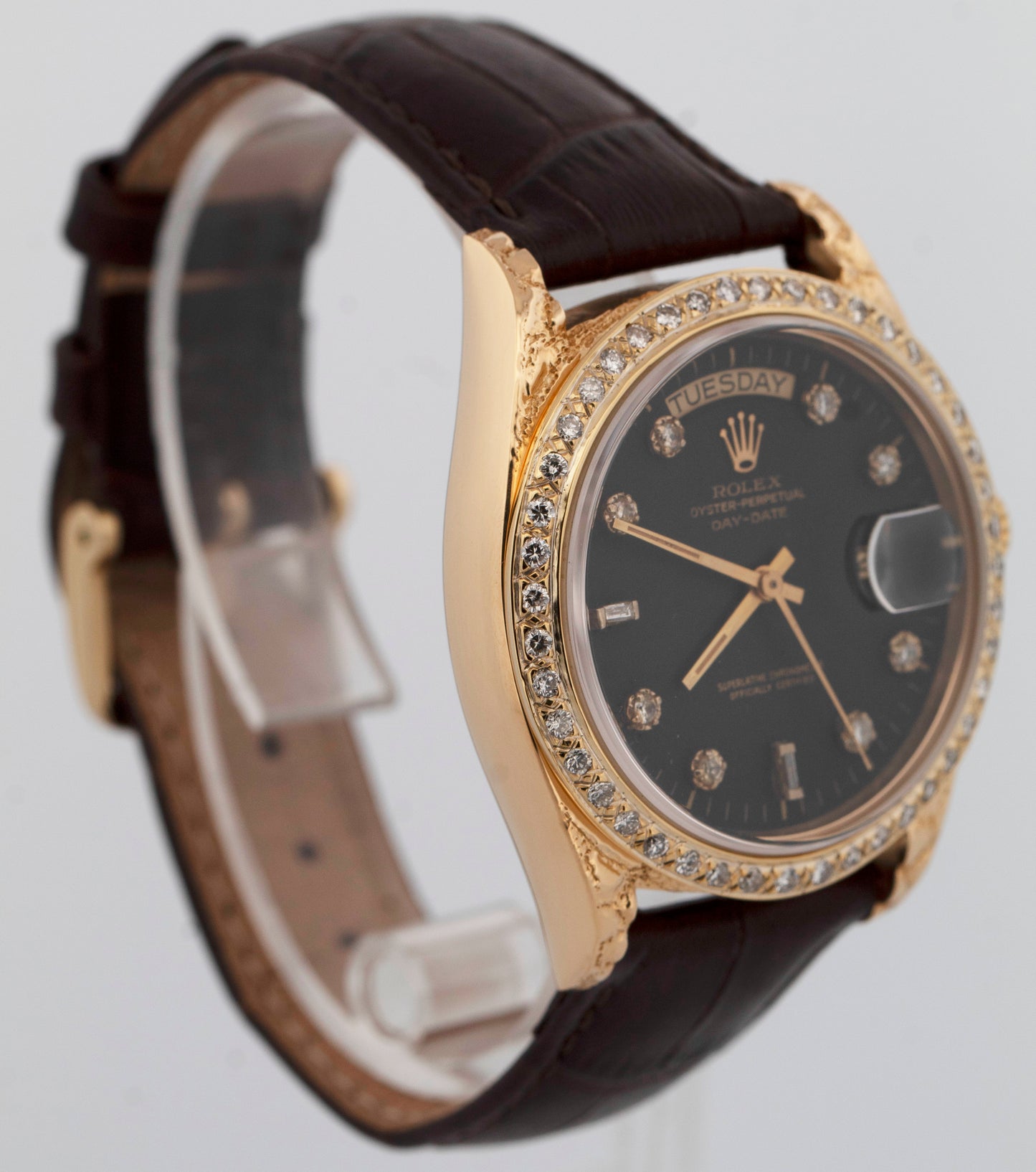 Rolex Day-Date President BLACK DIAMOND 18K Yellow Gold 36mm 18038 Watch