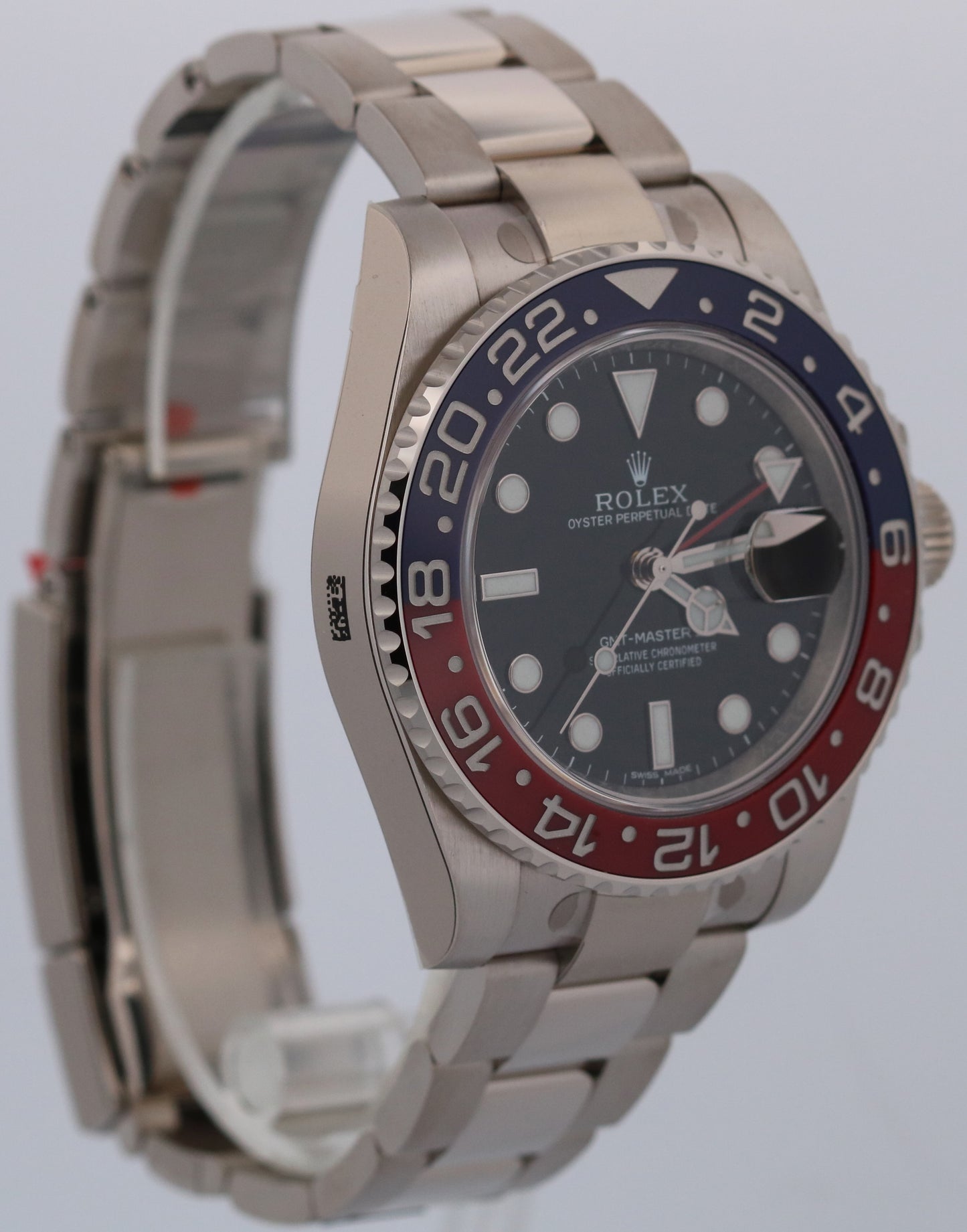 NOS STICKERED 2014 PAPERS Rolex GMT-Master II PEPSI 18K Gold 116719 BLRO BOX
