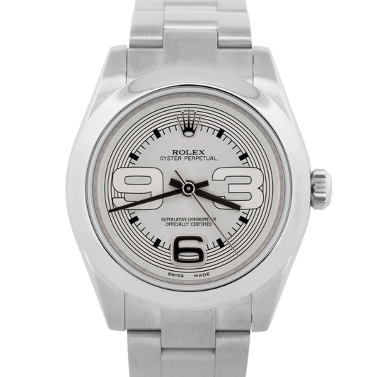 Ladies Rolex Oyster Perpetual 31 Silver Stainless Steel 31mm Watch 177200 BOX