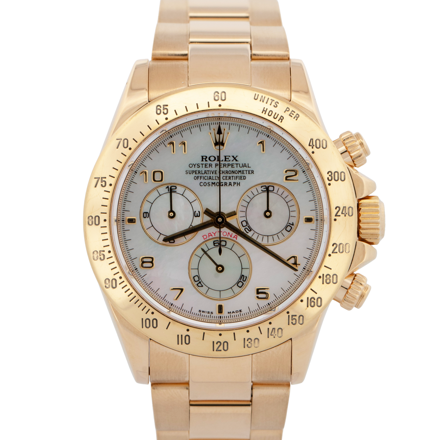 Rolex Daytona Cosmograph FACTORY MOP 18K Yellow Gold Oyster Watch 40mm 116528
